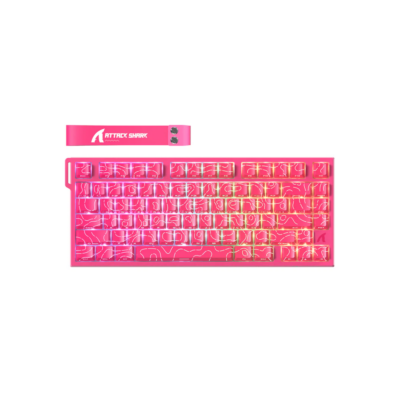 Attack Shark Keyboard magnetic R82 HE 8KHz 82key Hall Effect Magnetic Switch USB-A EN RGB berry red contour line