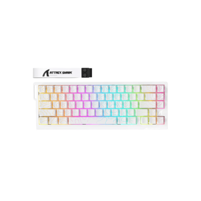 Attack Shark Keyboard magnetic X68 PRO 8KHz 68key Hall Effect Magnetic Switch USB-A/WL/BT EN RGB white contour line