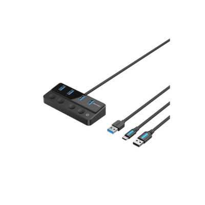 Vention CHWBF 5-in-1 USB 3.0 Hub with Individual Power Switches 1m Black