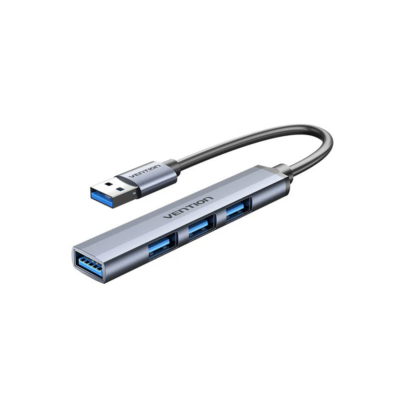 Vention CKOHB 4-in-1 USB 3.0 Ultra-Slim Mini Hub 0.15m Metal Gray